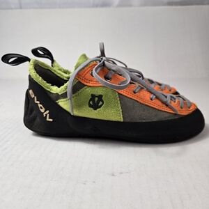 Evolv Trax VTR3D Men's Climbing Shoes Size 7.5 Grey/Green Orange Outdoor